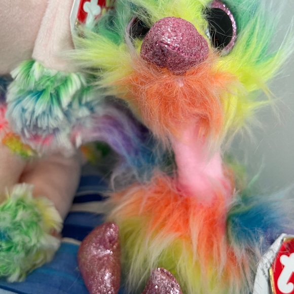 Ty medium rainbow dog and rainbow regular ostrich bird bundle - Picture 3 of 5